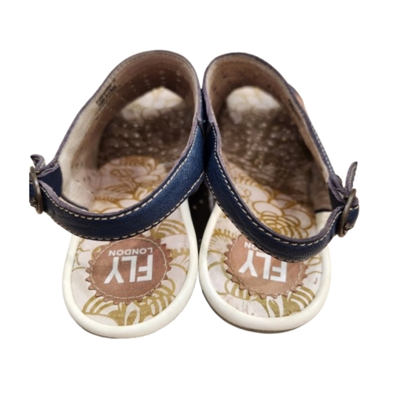 Fly London Yuti Wedge Peep Toe Perforated Sandal Suede ,Tan/Navy ,38 US Womens 7 - Picture 4 of 10